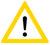 Alert notice of a yellow triangle with an exclamation mark.