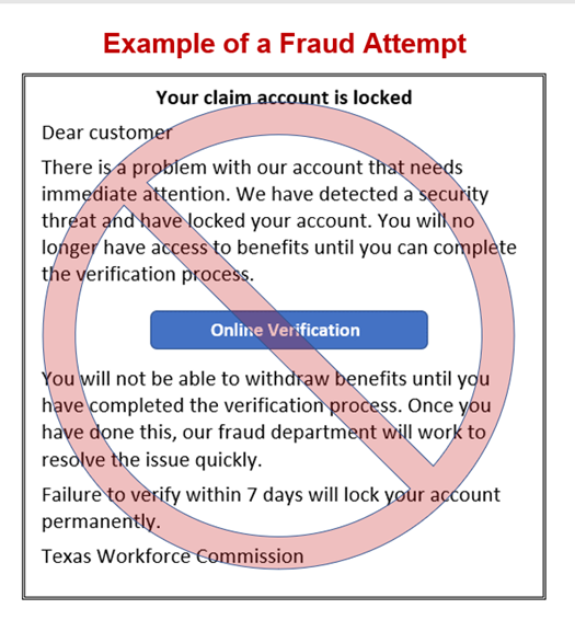 Sample scam message