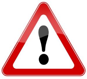 Warning sign in triangle shape