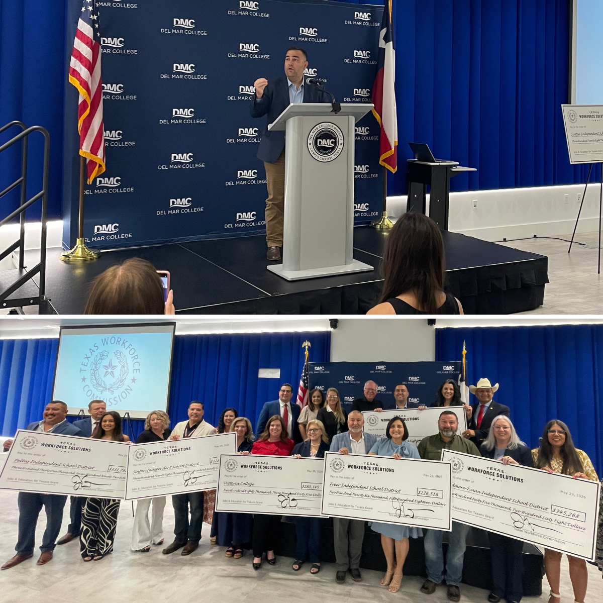 TWC Chairman Joe Esparza and local partners attend big check ceremony.