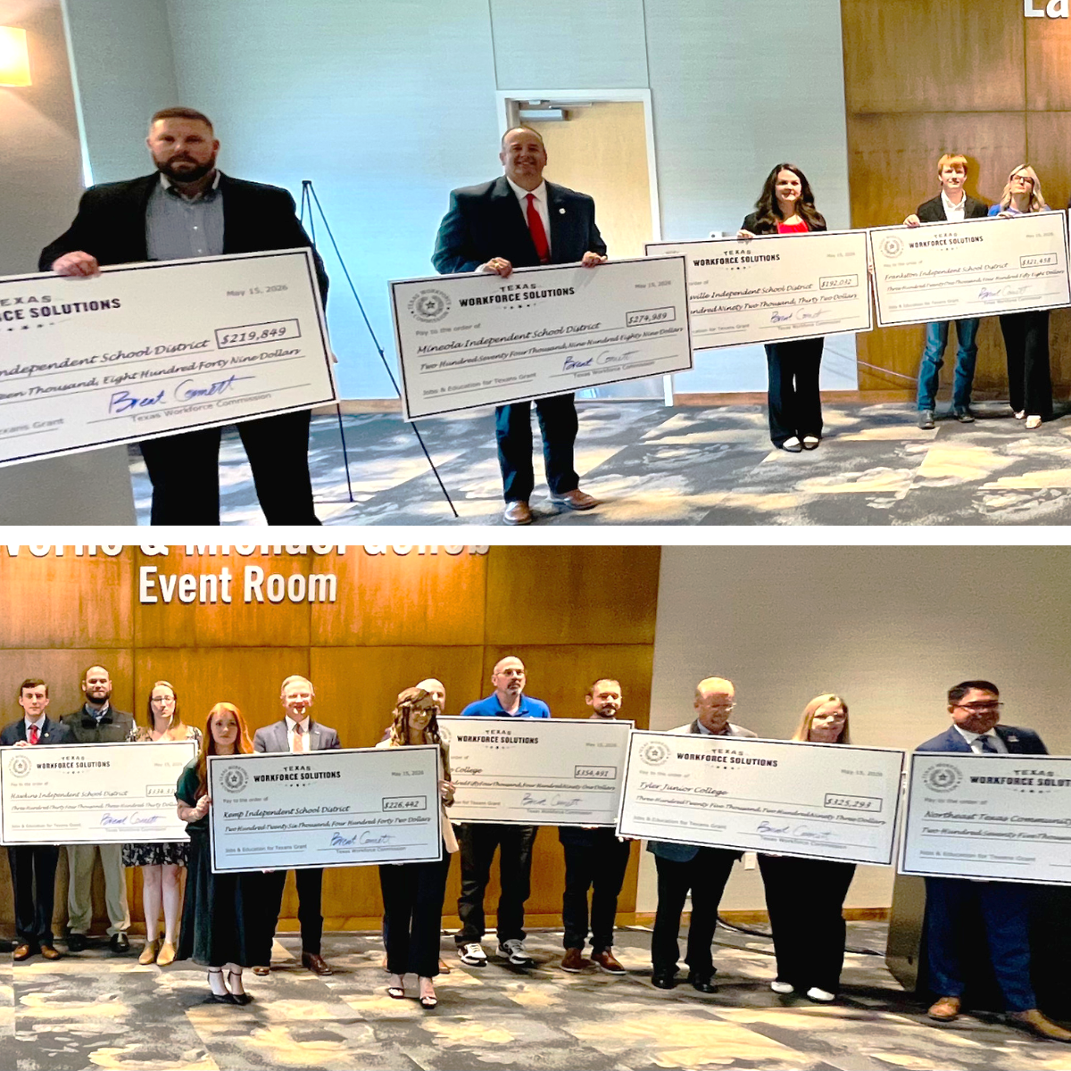 TWC Commissioner Representing the Public Brent Connett and local partners attend big check ceremony. 