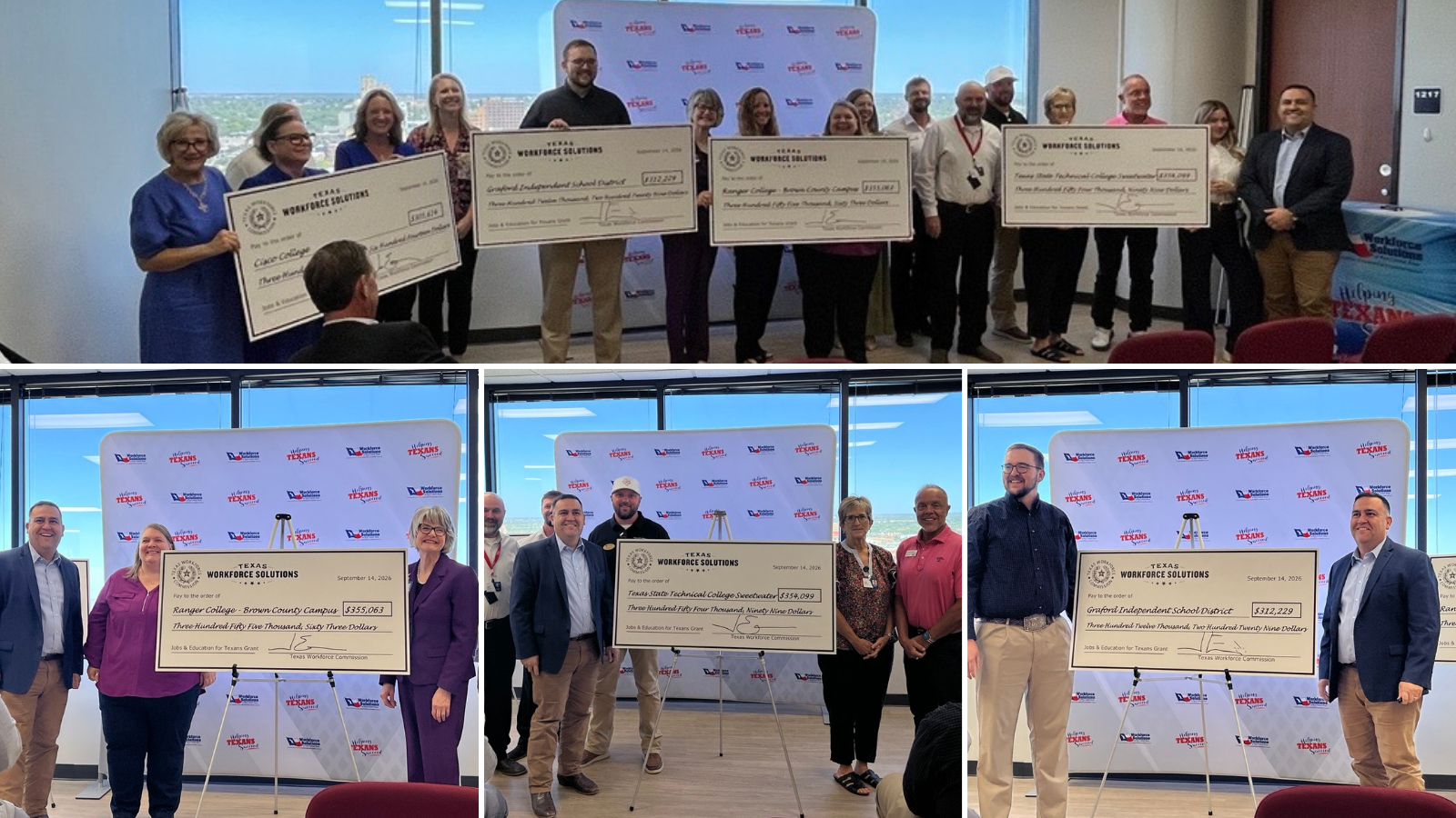 TWC Chairman Joe Esparza and local partners attend big check ceremony.