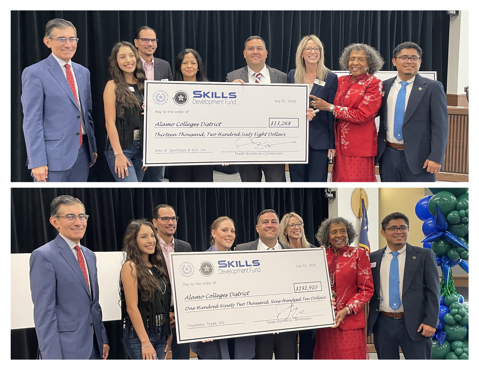 TWC Chairman Joe Esparza and local partners attend big check ceremony