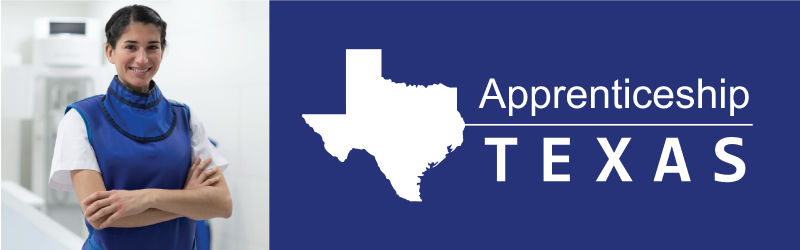 X-Ray tech paired with the Apprenticeship Texas logo