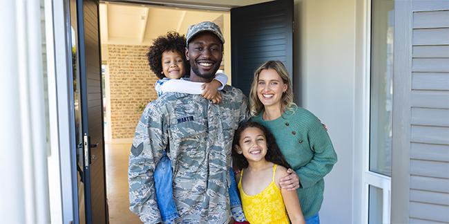 A veteran and his family.