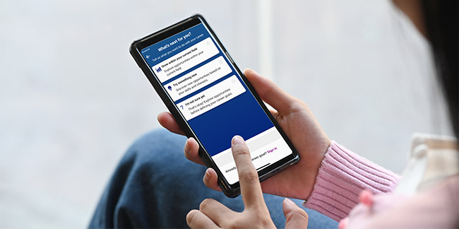 a person using the mytxcareer app