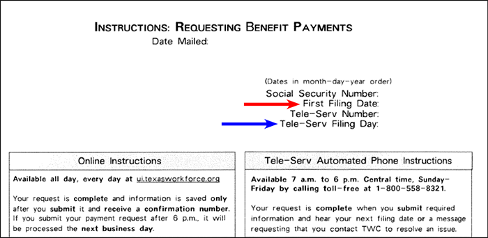 Instructions form for requesting payments