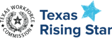 Texas Rising Star logo. TWC seal with Texas Rising Star and star.