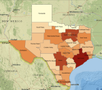 Texas UI Claimant Dashboard map